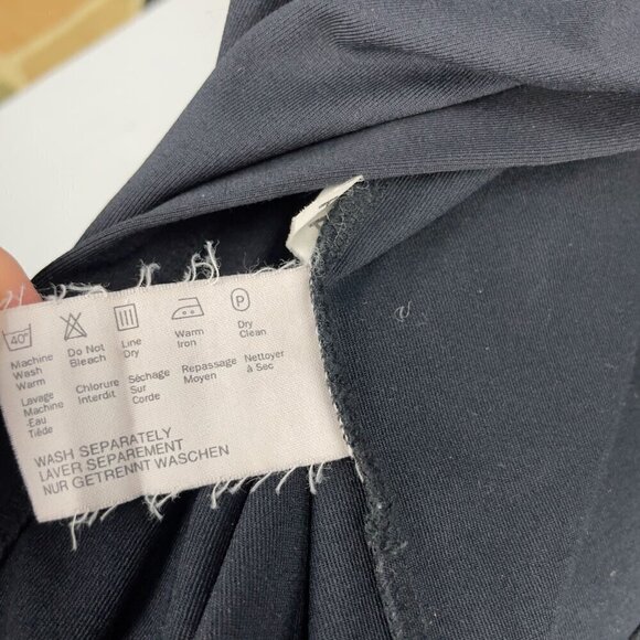 ESPRIT T-Shirt Bodycon sz Large* Stretch V-Neck Black Gothcore Maxi‎ Midi Dress - Picture 9 of 9